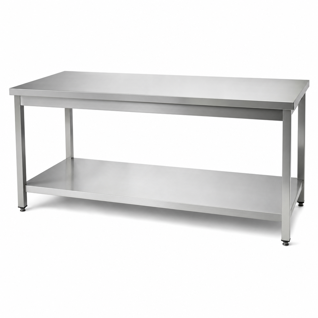 Raflı 200x80 Paslanmaz Çalışma Tezgahı
